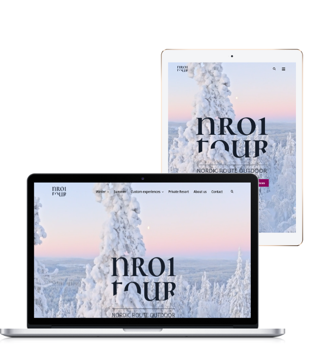 NR1Tour-sivusto laptop- ja pad-laitteissa